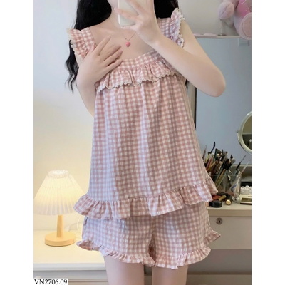 VN2706.09 BỘ KẺ BÈO MẶC NHÀ CHO NỮ