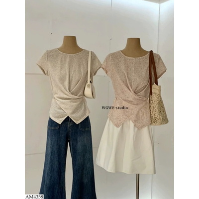 AM4358 ÁO CỘC TAY CÀI NÚT EO W.G.W.E