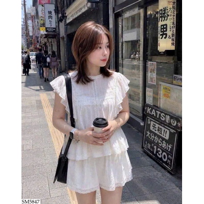 SM5847 SET VÁY TRẮNG TIỂU THƯ KASLEAD