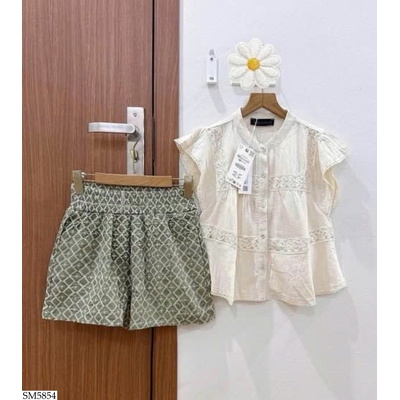 SM5854 SET ÁO BABYDOLL PHỐI QUẦN SHORT KASLEAD