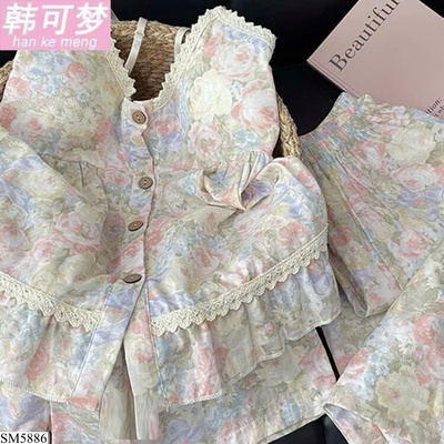 SM5886  SET 3 MÓN ĐỒ NGỦ 2 DÂY NỮ