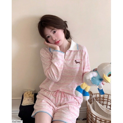 SM5887 BỘ THUN GIẤY MẶC NHÀ