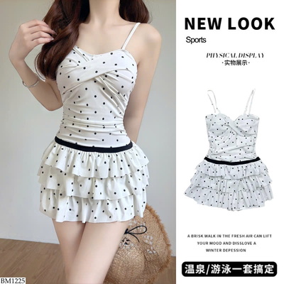 BM1225 VÁY BƠI 2 DÂY CHẤM BI