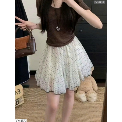 VM4570 CHÂN VÁY CHẤM BI CHO NỮ 