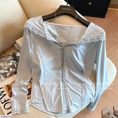 AM4519 ÁO CHỐNG NẮNG PHỐI REN CHO NỮ