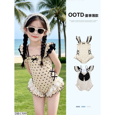 DB1509 ĐỒ BƠI LIỀN THÂN BÈO TIM NHÍ CHO BÉ GÁI