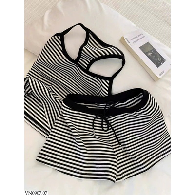 VN0907.07 SET KẺ SỌC ĐEN TRẮNG