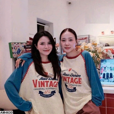 AM4630 ÁO THUN DÀI TAY VINTAGE NỮ