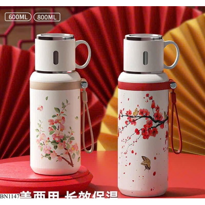 BN1147 BÌNH GIỮ NHIỆT HOA NẮP CỐC