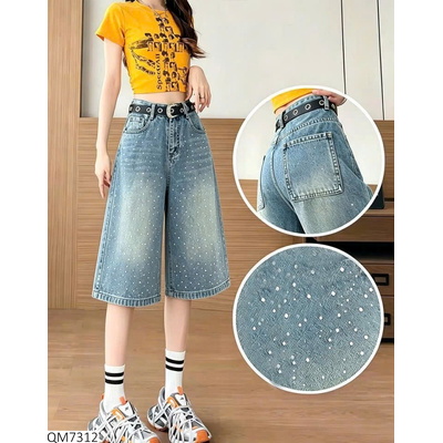 QM7312 QUẦN SHORT JEAN ĐÍNH ĐÁ