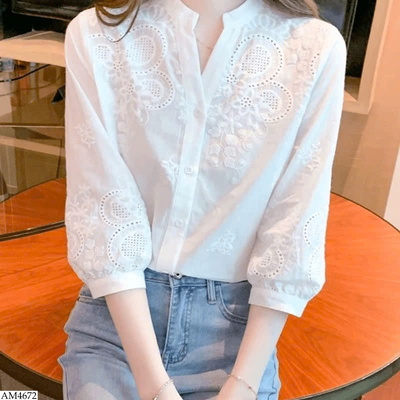 AM4672 ÁO SƠ MI TAY LỠ CHO NỮ 