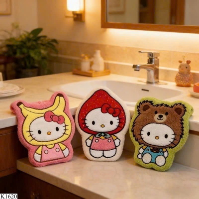 K1620 SET 3C KHĂN LAU TAY KITTY
