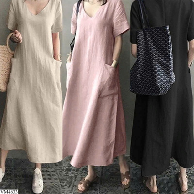 VM4633 VÁY CỔ V DÁNG DÀI CHO NỮ