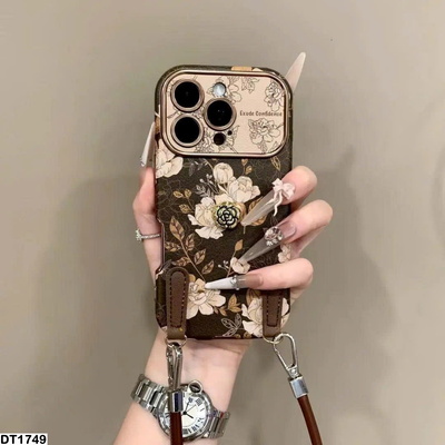 DT1749 ỐP HOA KÈM DÂY ĐEO CHO IPHONE