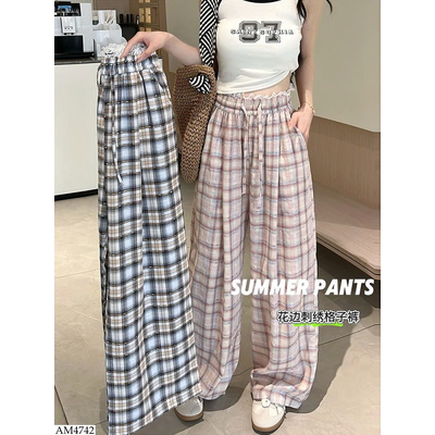 AM4742 QUẦN DÀI CARO FORM RỘNG NỮ