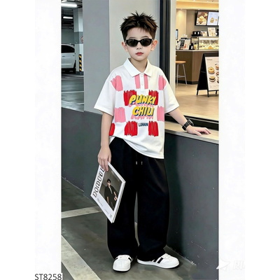 ST8258 SET ÁO POLO MIX QUẦN ỐNG RỘNG BT