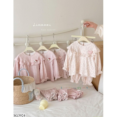 SG3924 BỘ NỈ HOMEWEAR TONE HỒNG LINANXI