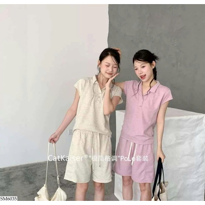SM6035 BỘ POLO TAY HẾN CHO NỮ CatKaiser