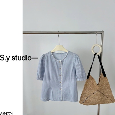 AM4774 ÁO SƠ MI TAY PHỒNG VIỀN REN