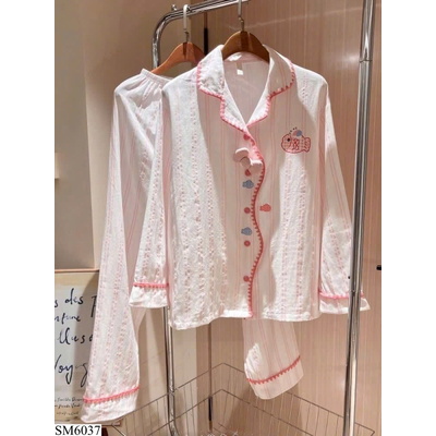 SM6037 SET PIJAMA DÀI TAY HỒNG