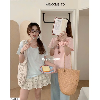 AM4791 ÁO THUN CỔ V CHO NỮ EGG