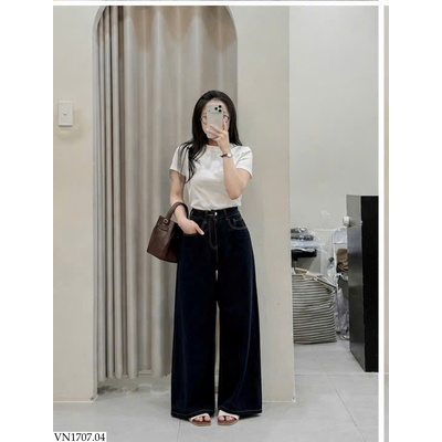 VN1707.04 QUẦN JEAN ỐNG SUÔNG CẠP CAO