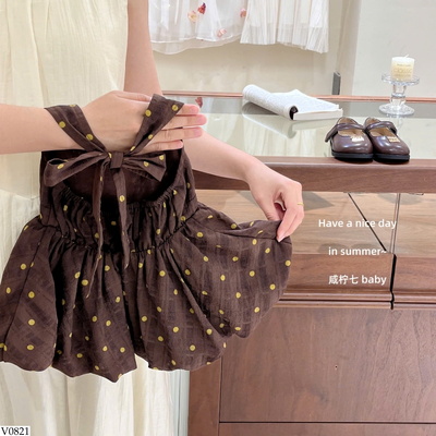 V0821 VÁY CHẤM BI CHO BÉ GÁI 
