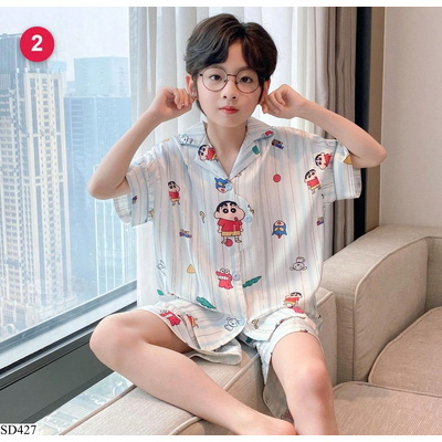 SD427 ĐỒ BỘ PIJAMA LỤA BÉ TRAI
