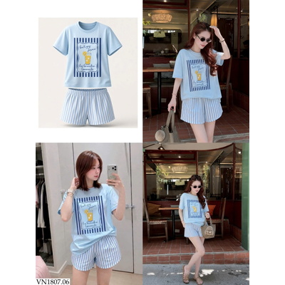 VN1807.06 BỘ SHORT KẺ CHO NỮ