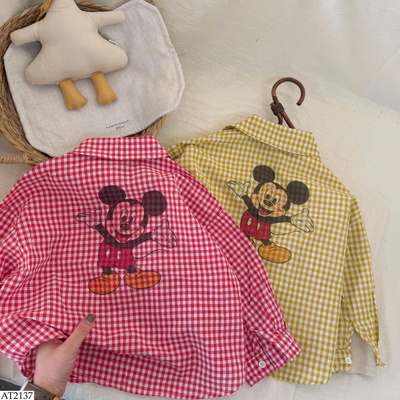 AT2137 ÁO SƠ MI KẺ MICKEY