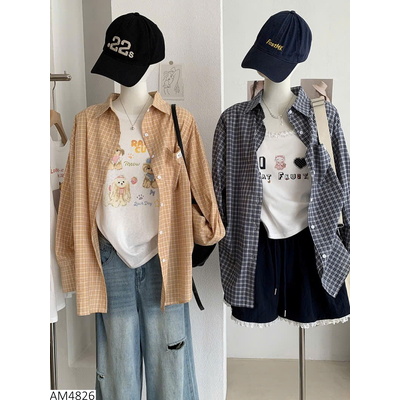 AM4826 ÁO SƠ MI KẺ HỌA TIẾT MICKEY KEKEZOON