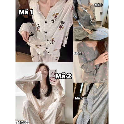 SM6069 SET NGỦ TAY DÀI CHO NỮ