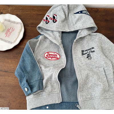 AT2152 KHOÁC COTTON LIỀN MŨ PHỐI JEANS MMY