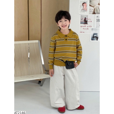 AT2146 ÁO LEN KẺ CỔ POLO  AOAOKIS