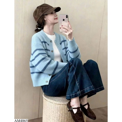 AM4865  CARDIGAN LEN KẺ SỌC
