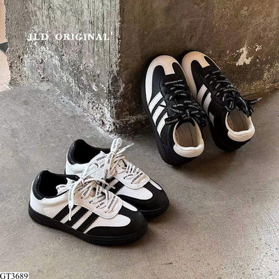 GT3689 GIÀY THỂ THAO 3 SỌC ĐEN TRẮNG CHO BÉ