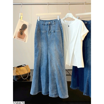 VM4670 CHÂN VÁY JEANS DÀI