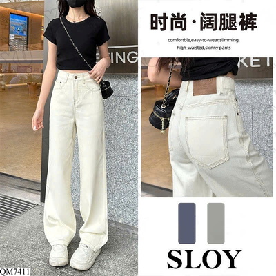 QM7411 QUẦN JEAN ỐNG RỘNG NỮ