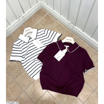 VN2407.05 POLO LEN DỆT VIỀN REN