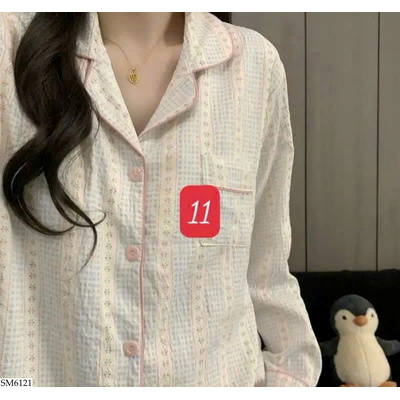 SM6121 BỘ PIJAMA MẶC NHÀ DÀI TAY NỮ