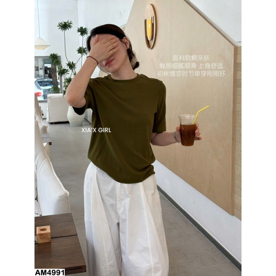 AM4991 ÁO THUN CỔ TRÒN BASIC NỮ