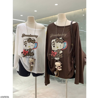 AM5036 ÁO TRỄ VAI KITTY KÈM VÒNG CỔ