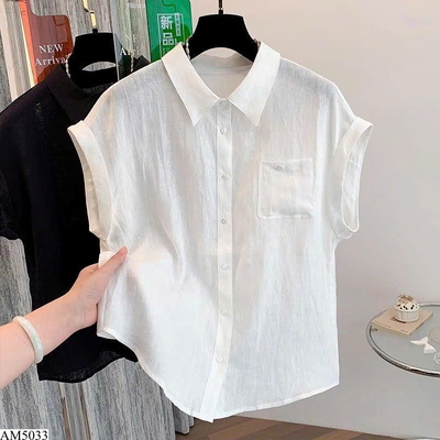AM5033 ÁO SƠ MI TAY HẾN TÚI NGỰC NỮ