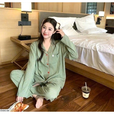 SM6146 BỘ NGỦ KẺ PIJAMA CHO NỮ
