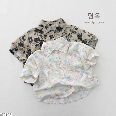 AT2196 ÁO SƠ MI HOA LINEN HÀN QUỐC