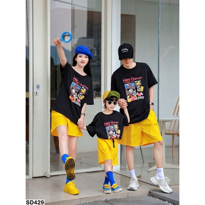 SD429 SET ÁO PHÔNG MIX QUẦN SHORT CHO CẢ GIA ĐÌNH