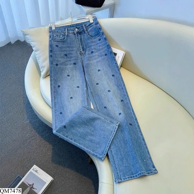 QM7478 QUẦN JEAN ĐÍNH ĐÁ NỮ