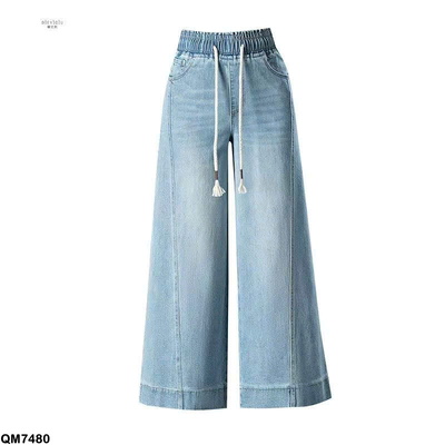 QM7480 QUẦN JEAN ỐNG RỘNG CẠP CHUN