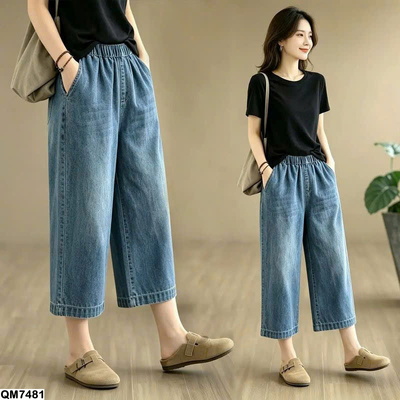 QM7481 QUẦN ỐNG SUÔNG CẠP CHUN NỮ