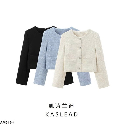 AM5104 ÁO KHOÁC TWEED CỔ TRÒN CÀI CÚC KASLEAD